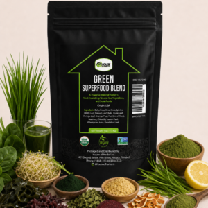 Green Superfood Blend - barley grass, wheat grass, spirluna,  alfalfa leaf, spinach, kelp, dulse leaf, moringa leaf, orange peel,  nutritional yeast, beet root, chlorella, lemon peel, wheat grass juice  & dandelion.
