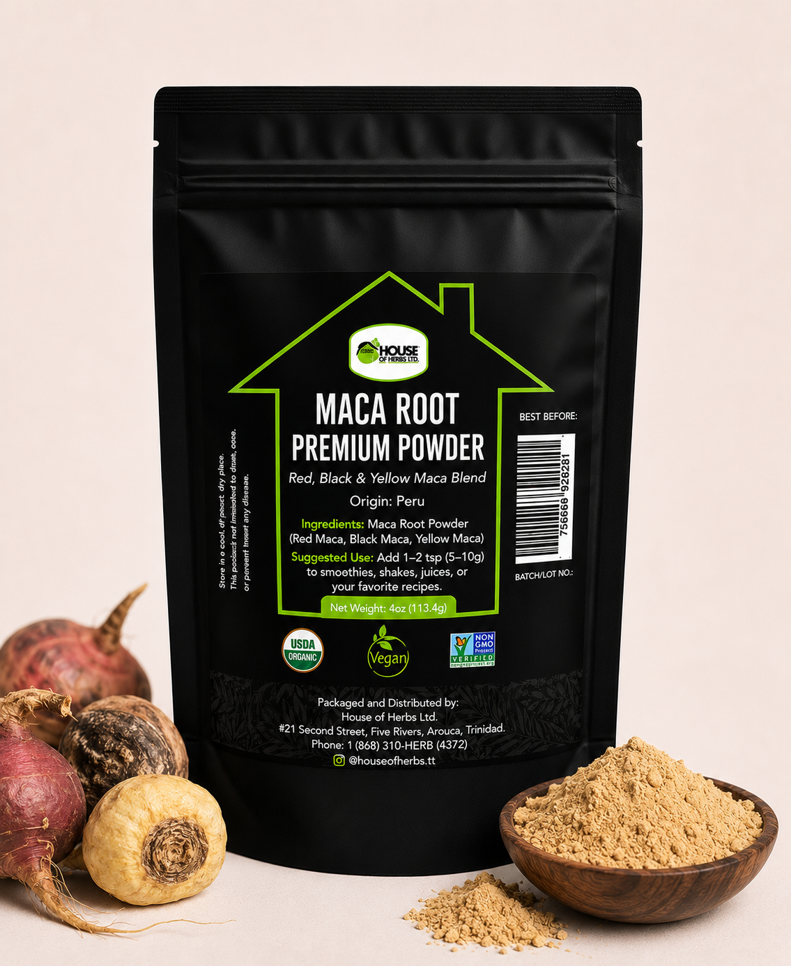 Maca Root Premium Powder (Red, Black & Yellow)
